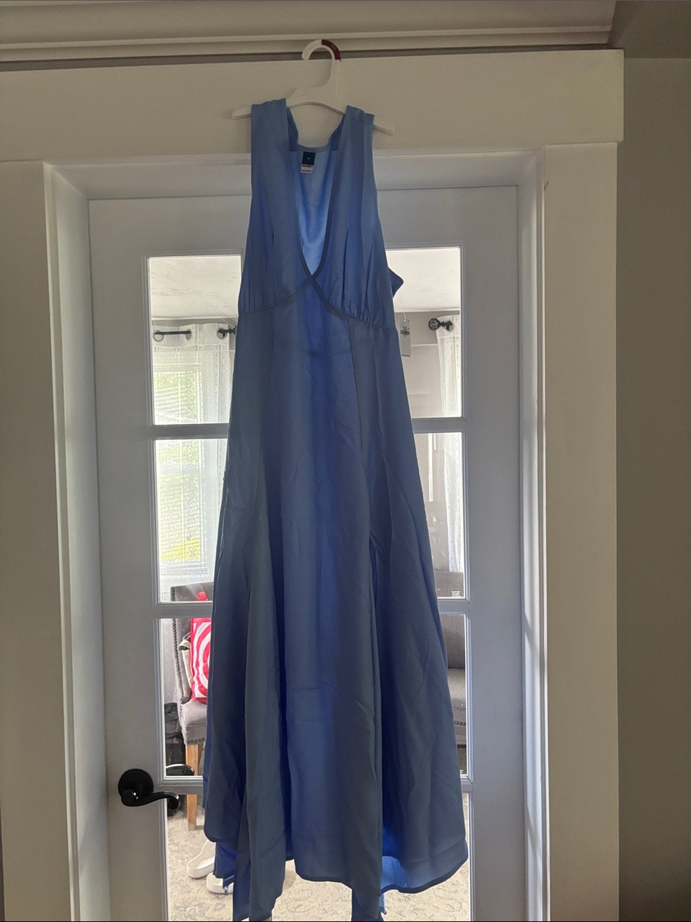 NWT - Light Blue Sleeveless V-Neck Maxi Dress - Medium
